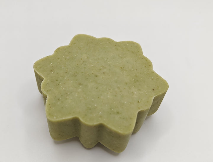 Bottom side of Salted Greens Natural Face Cleanser against white background | Goat Milk Soap | Colorado Skincare