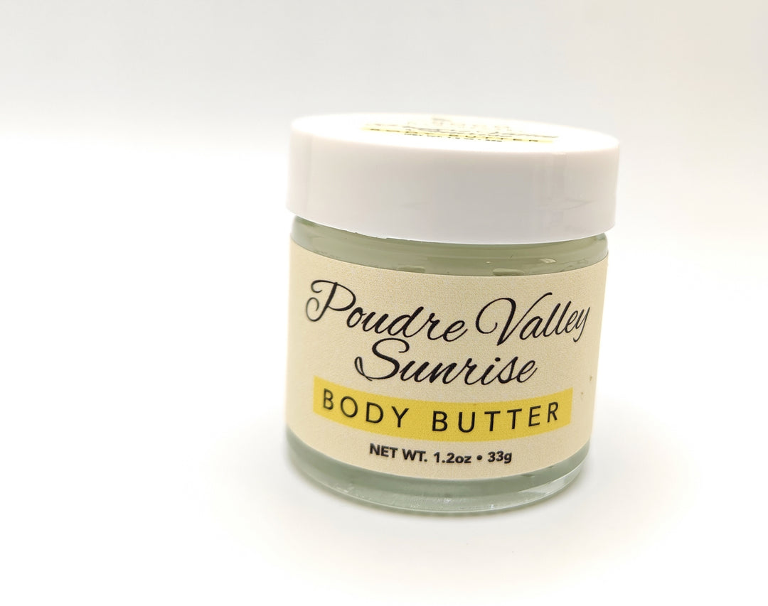 Mini size of Poudre Valley Sunrise Body Butter | NoCo Apothecary | Natural Lotion