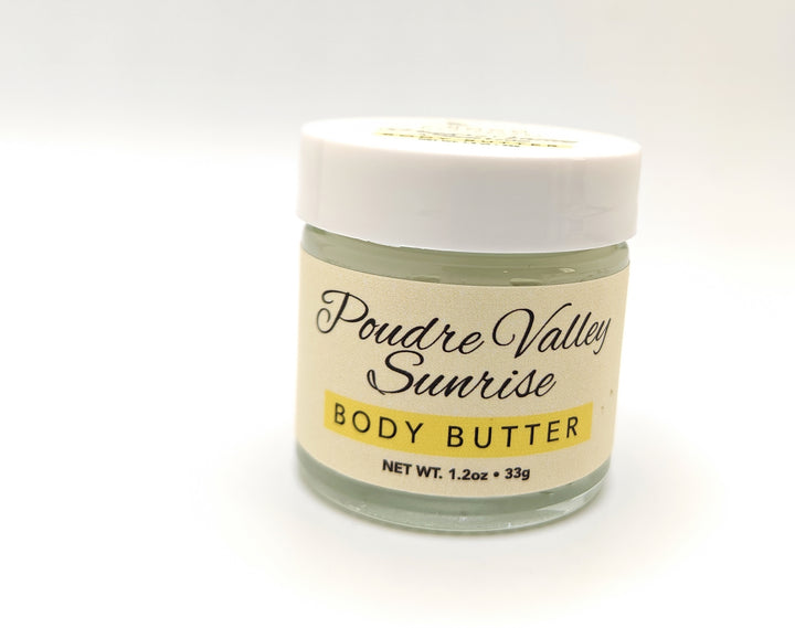 Mini size of Poudre Valley Sunrise Body Butter | NoCo Apothecary | Natural Lotion