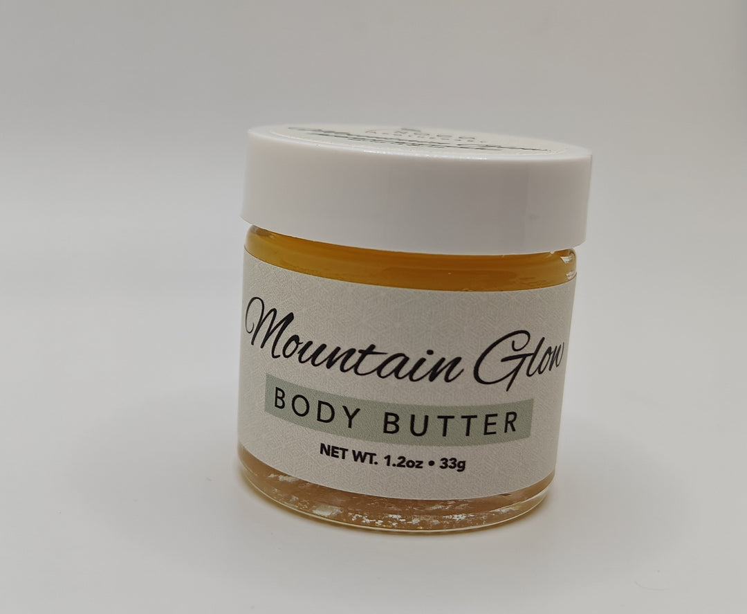 Front view of Mountain Glow Body Butter mini against white background | Antioxidant Lotion | Natural Lotion