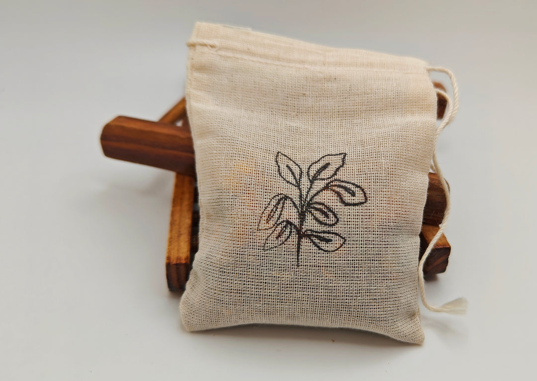 Orange & Chamomile sachet bag against white background | NoCo Apothecary