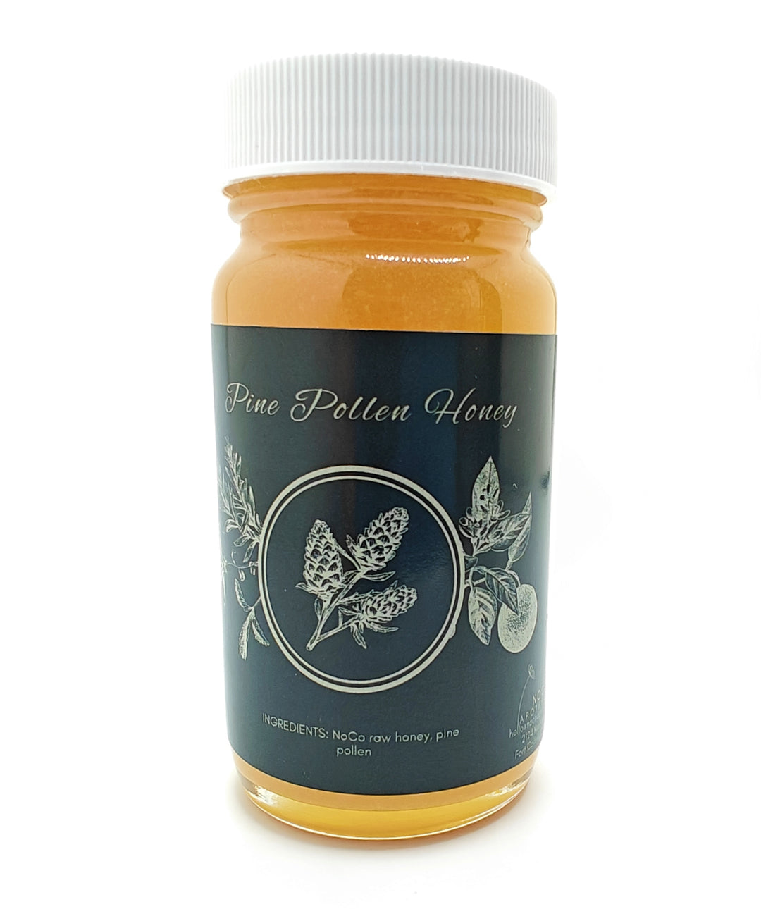 Pine Pollen Honey against white background | Raw Local Honey | NoCo Apothecary