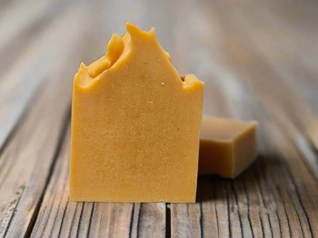 Pumpkin Chai Soap on wooden table | Tallow Soap | NoCo Apothecary