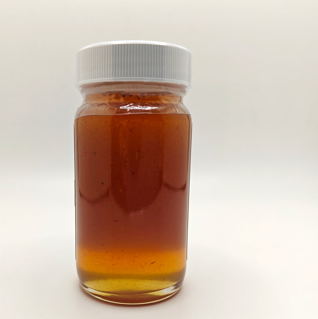 Back of Rooted Honey against white background | Raw Local Honey | NoCo Apothecary