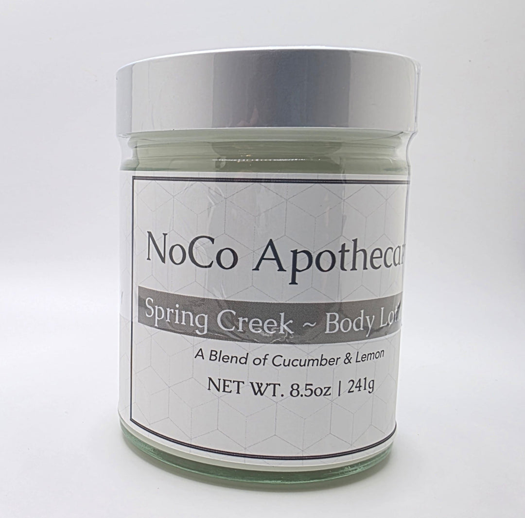Front view of Spring Creek natural lotion against white background