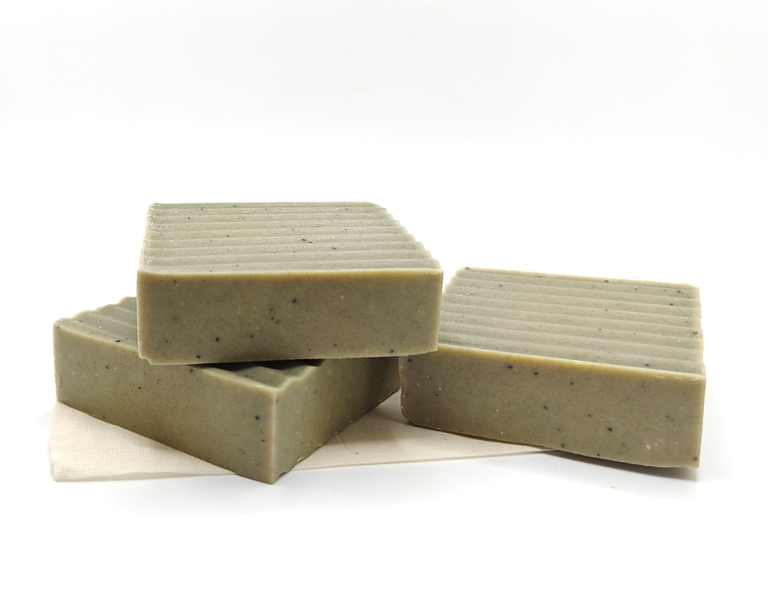 Indigo & Oat Soap - side view | Colorado Skincare | Tallow Soap