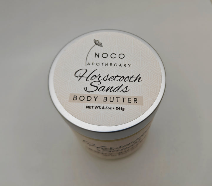 Top view of Horsetooth Sands Body Butter against white background | NoCo Apothecary | Natural Lotion