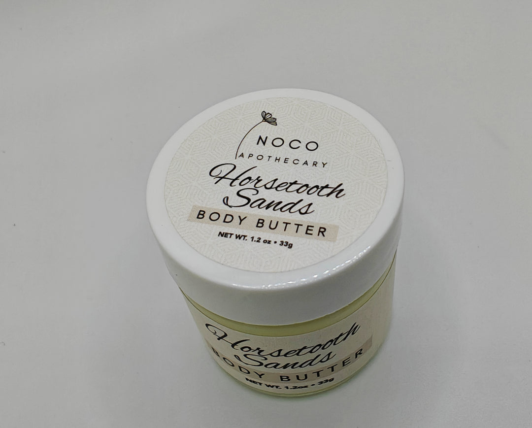 Top view of Horsetooth Sands Body Butter mini against white background | NoCo Apothecary | Natural Lotion